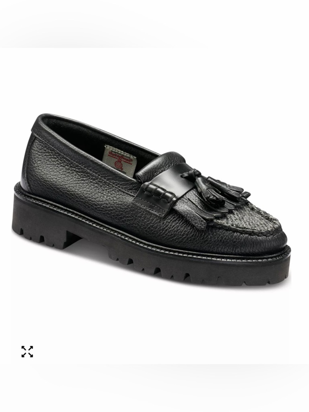 G.H.BASS Women's Esther Kiltie Tassel Lug Loafer Flats Harris Tweed